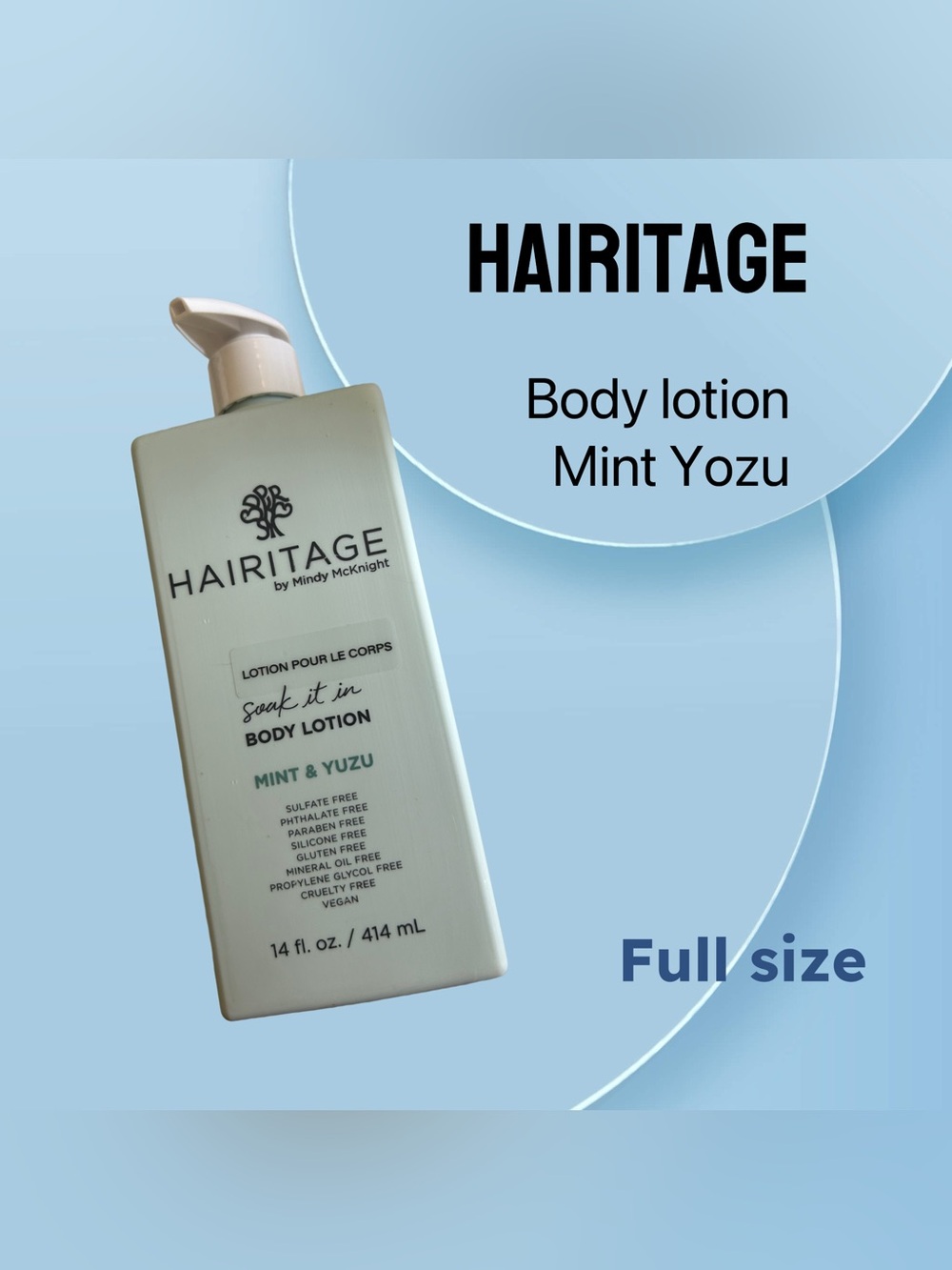 🇺🇸🆕NWOB HAIRITAGE | FULL | Vegan Soak It In Mint & Yuzu Body Lotion